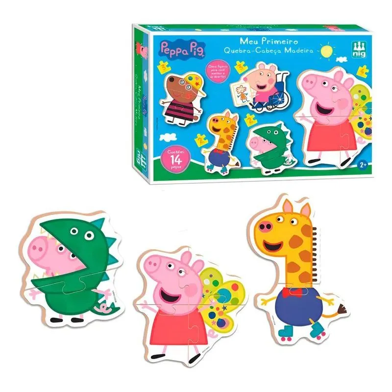 Meu Primeiro Quebra-Cabeça Peppa Pig Mdf 14 Peças 0526 - Nig