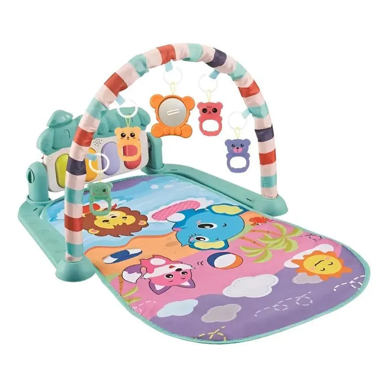 Tapete Atividades Bebê Menina Menino Infantil Piano Azul/rox