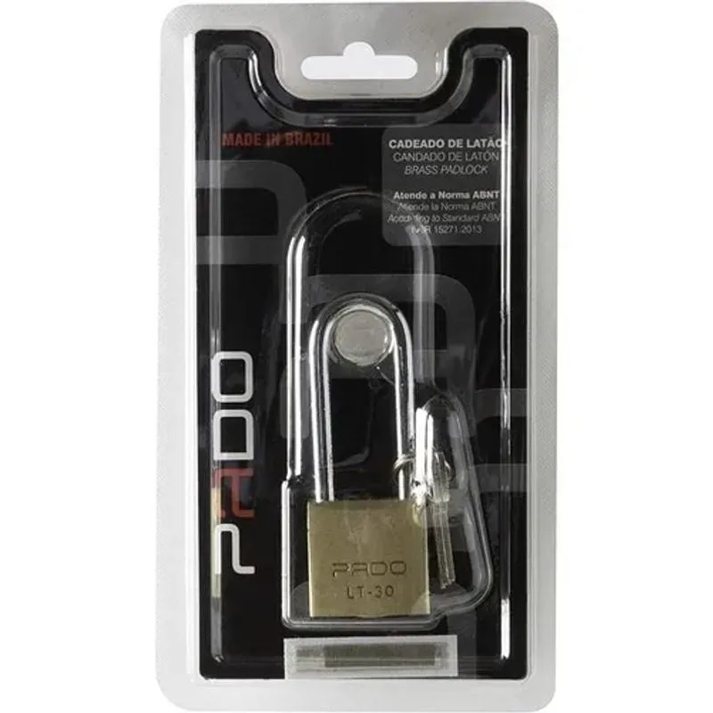 3x Cadeado De Latão Haste Longa Pado Lt - 30 X 50mm Resisten