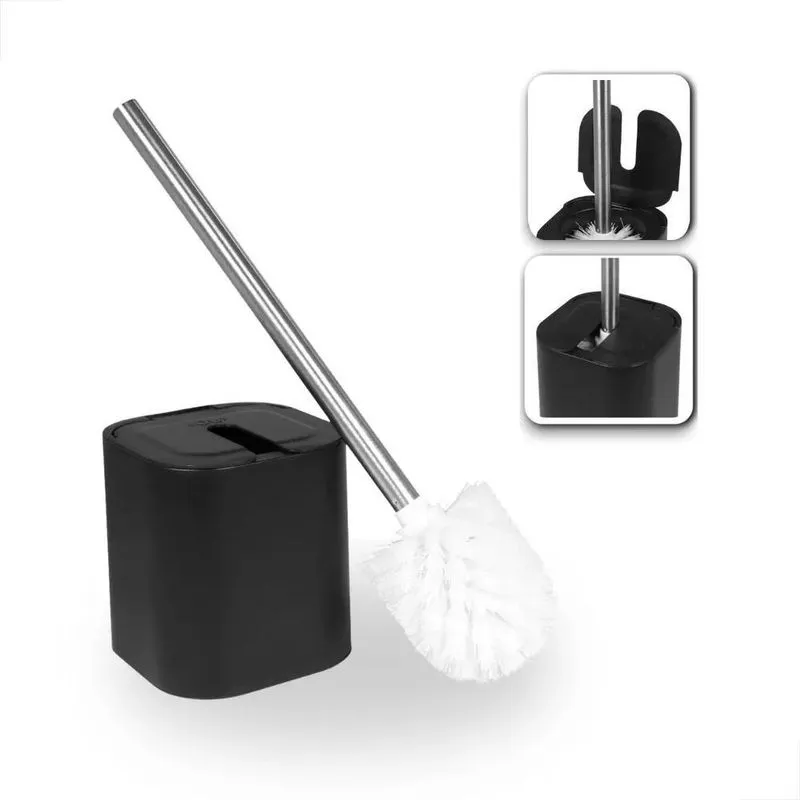 10x Escova Sanitária Com Suporte Higiênico Dual Preto Escov