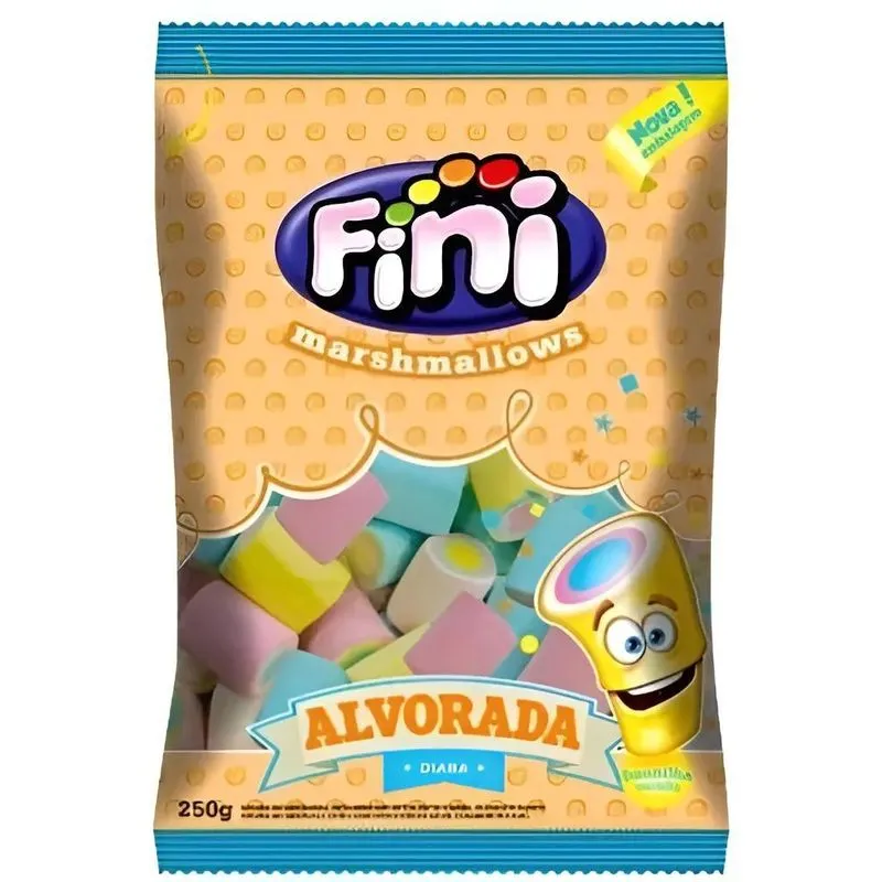 5x Marshmallow Fini Alvorada 250gr Baunilha
