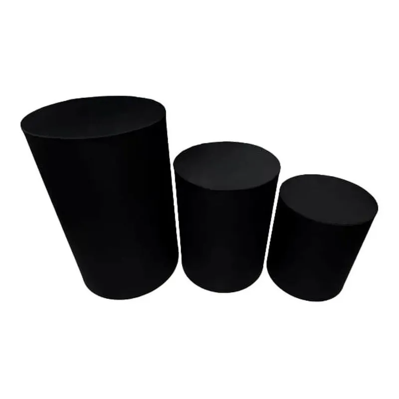 Trio De Capas Para Mesa Cilindros Varias Co Trio Preto
