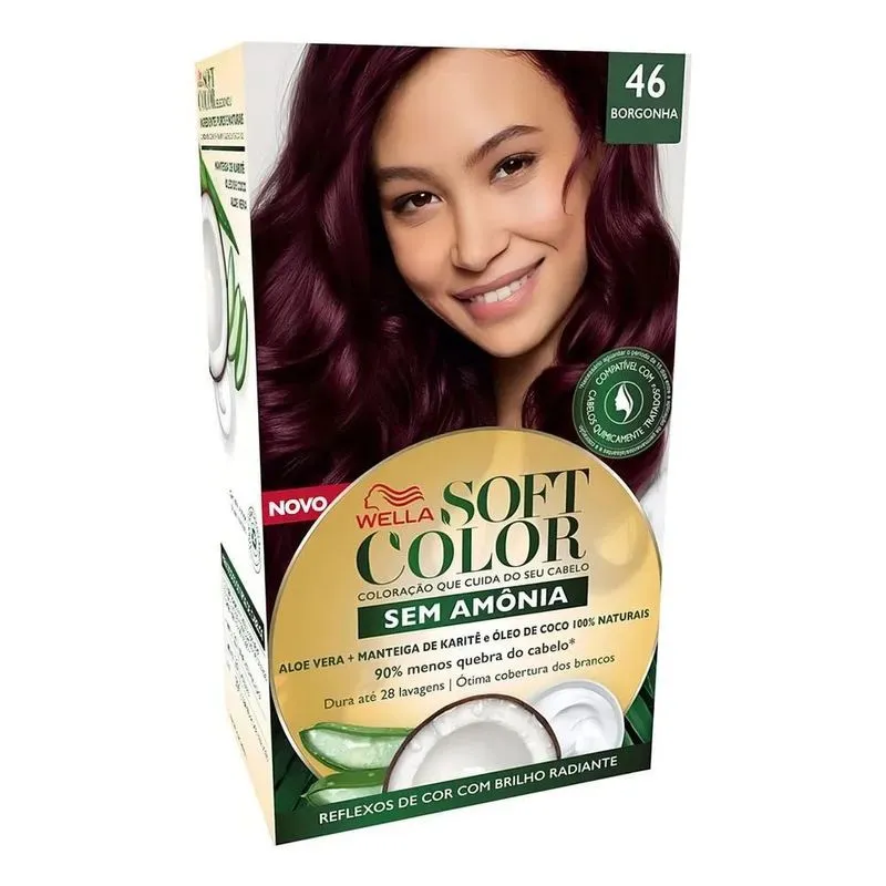 Tonalizante Soft Color 46 Borgonha - Wella Tom 4 Castanho