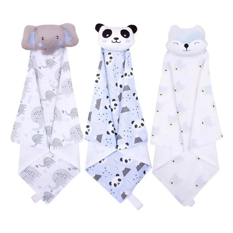 Kit 3 Naninha De Bebê Com Prendedor De Chupeta Menino M Kit