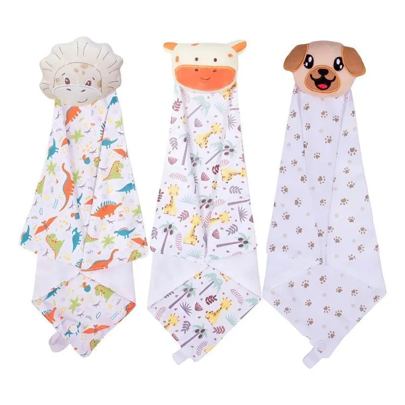 Kit 3 Naninha De Bebê Com Prendedor De Chupeta Menino M Kit
