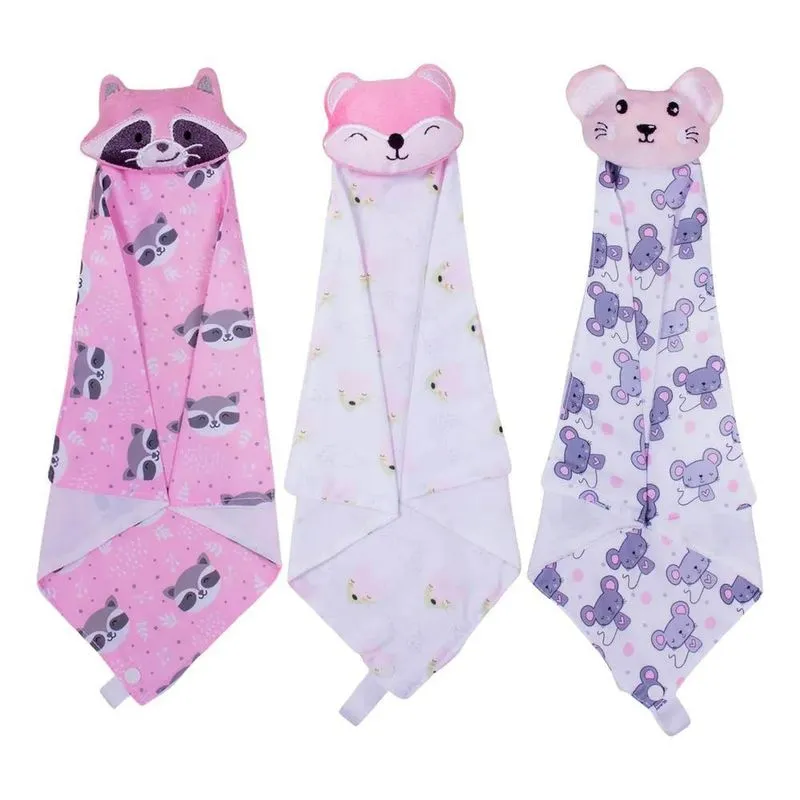 Kit 3 Naninha De Bebê Com Prendedor De Chupeta Menino M Kit