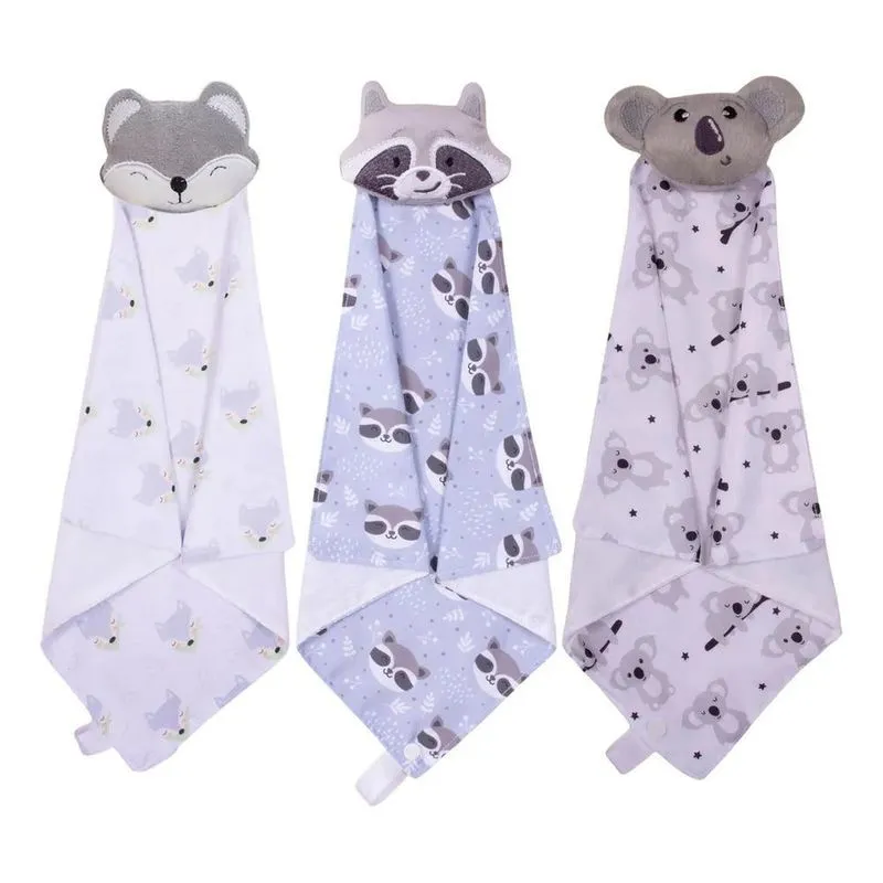 Kit 3 Naninha De Bebê Com Prendedor De Chupeta Menino M Kit