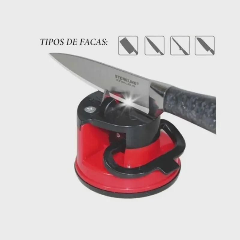 Amolador Afiador Faca Tesoura Canivete Facão Ventosa de Mesa