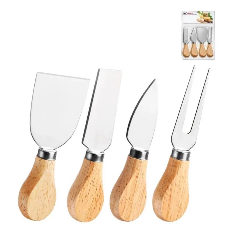 Conjunto Jogo De Utensílios Para Queijo Inox 4 Peças Pratea