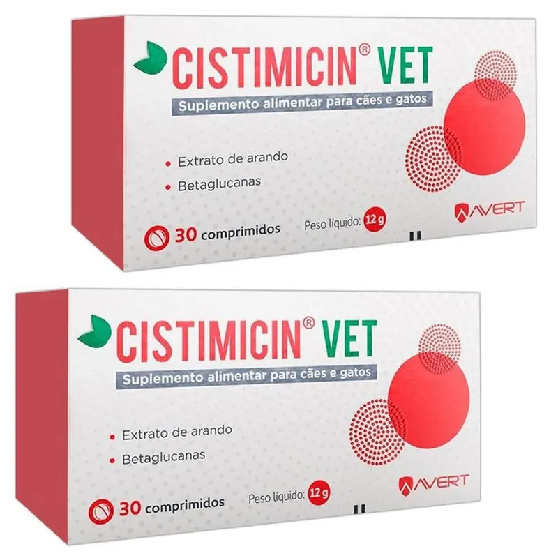 Combo 02un Cistimicin Vet 30 Comprimidos 12g - Avert