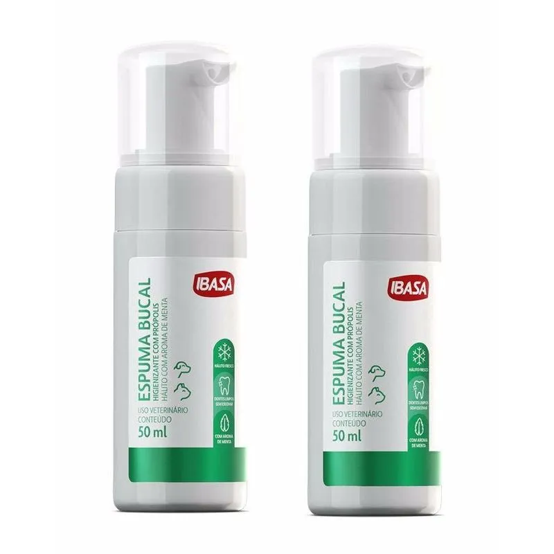 Combo 2un Espuma Bucal Ibasa 50ml Cada - Higiene Oral