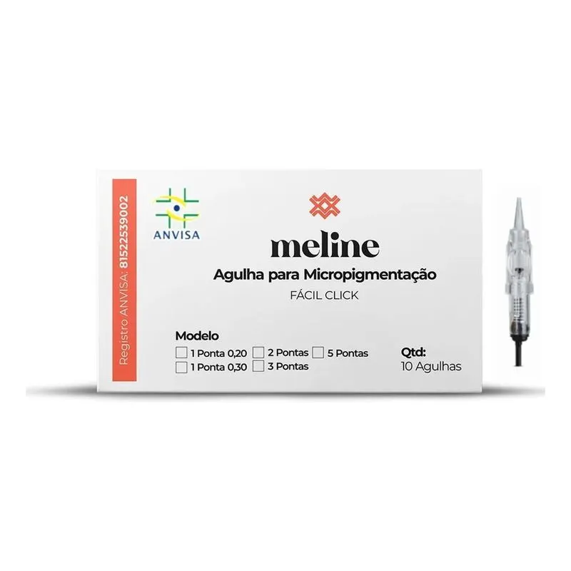 3x Kit 10 Agulhas Meline Fácil Click Easy Rápido Com Anvisa