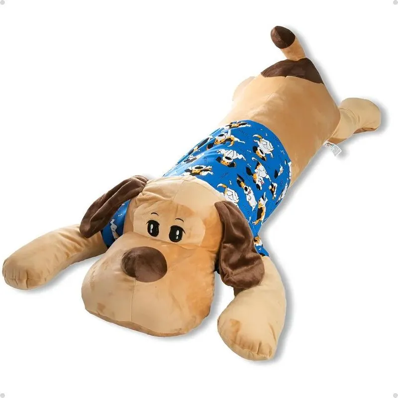 Travesseiro Corpo Xuxão 140cm Dog Almofada Dormir Gesta Azul