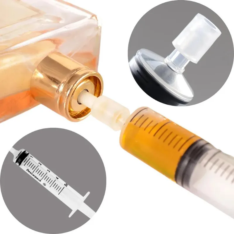 3x Kit 10 Adaptador Decant + Seringas 5ml Transferencia Perf