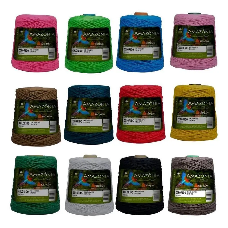 3x Barbante 6 Amazonia 400 Metros Fio Macio Lindas Cores