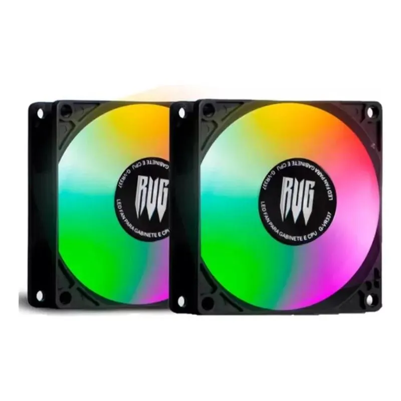 3x Kit 2 Cooler Fan Rgb 80mm Pc Gamer Ventoinha Cpu Silencio