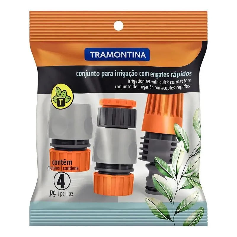 Conjunto Esguicho Bico Engate Rápido Irrigação Tramontina Co