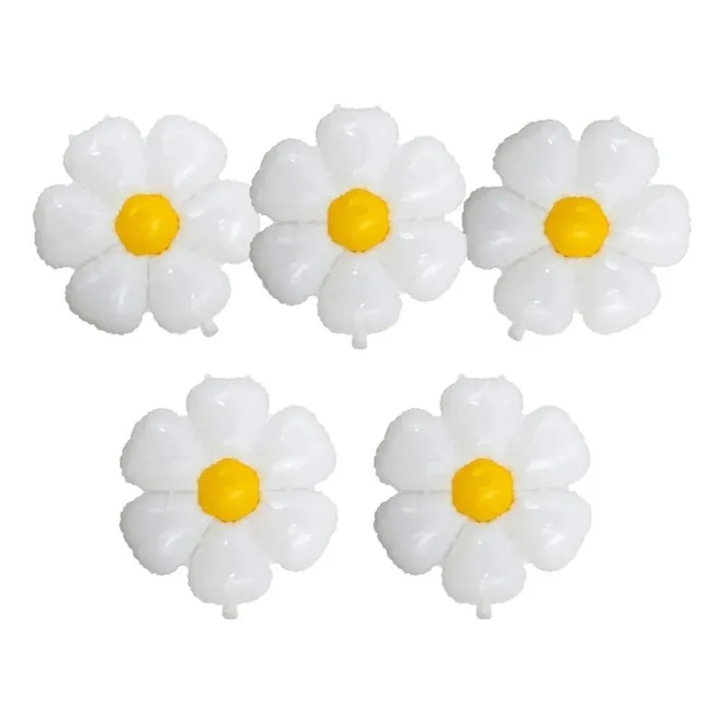 2x 10 Balão Flor Margarida Branca 45cm Decoração Festa