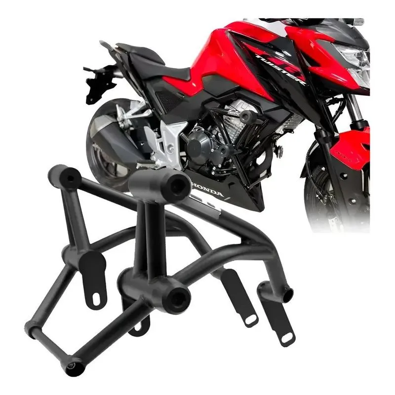 Protetor De Motor Street Race Twister Cb 300f Preto Fosco
