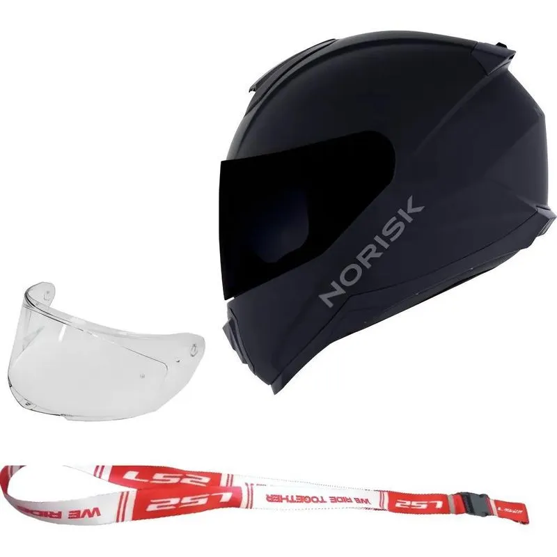 Capacete Norisk Razor Preto Fosco Com Viseira F Preto Brilho