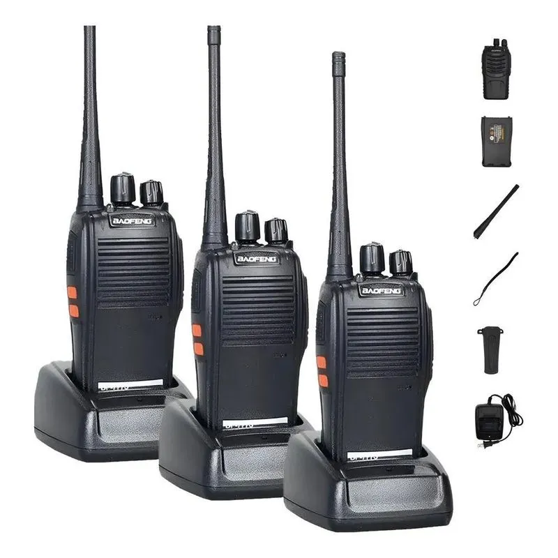 Kit 3 Radios Comunicador Walk Talk 16 Ch 12km Baofeng 777s