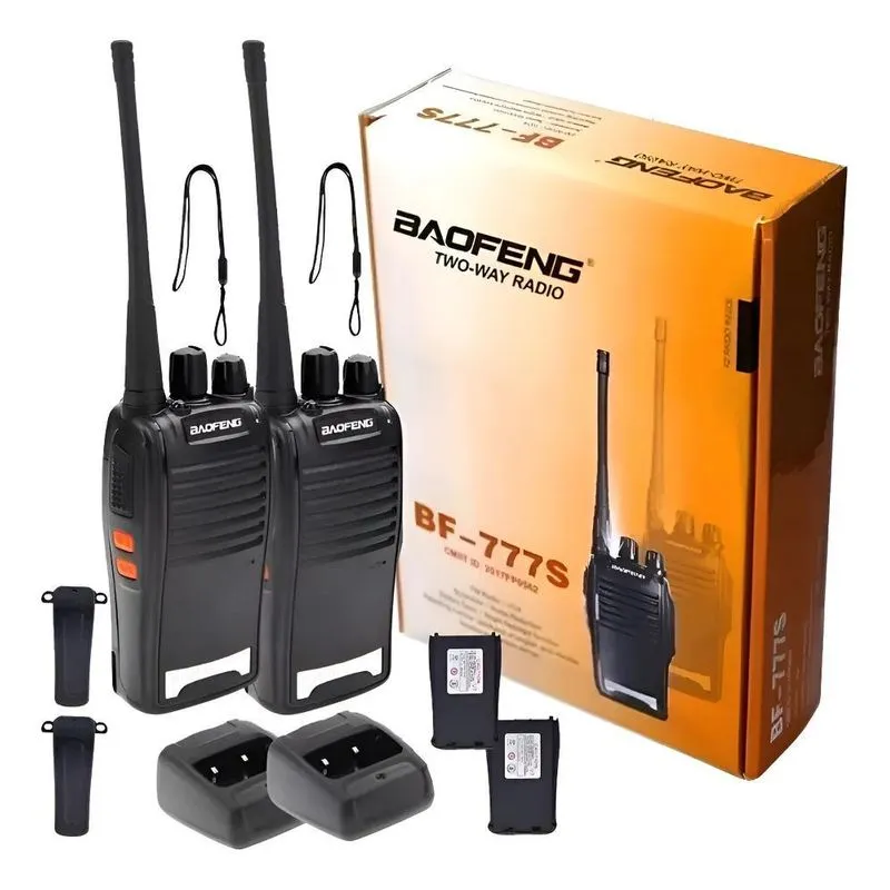 Walk Talk Baofeng 777s Kit 2 Radio Comunicador Preto 400 Mhz