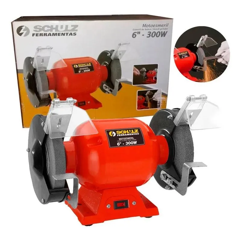 Moto Esmeril Bancada 1/2hp 6'' Schulz Rebolo Fino - Desbaste