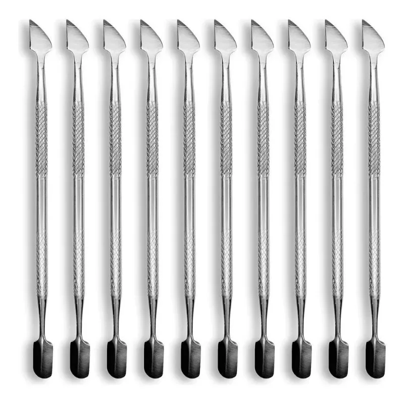 3x Kit 10 Espátula Dupla Empurrador Inox Profissional Manicu