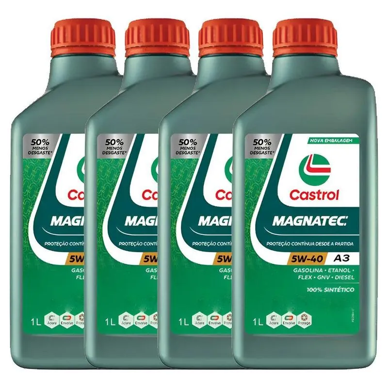 Kit 4 Litros Óleo Castrol Sintético 5w40 Magnatec A3 B4
