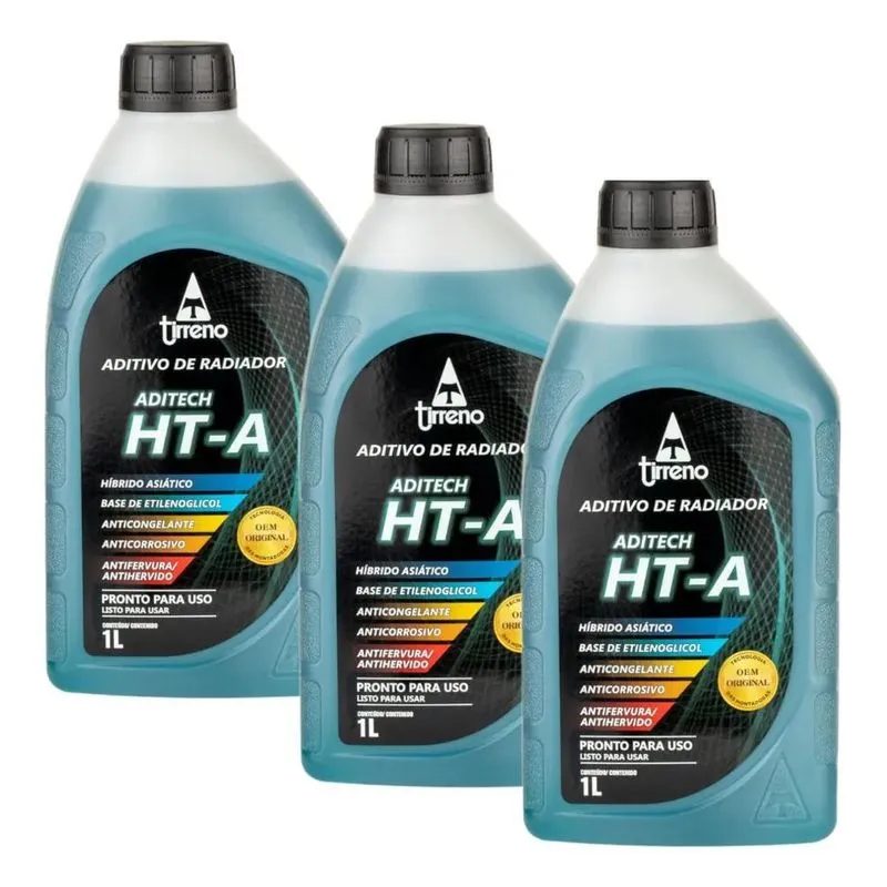 3 Aditivo Radiador Azul Ht-A Pronto Uso Hyundai Toyota Honda