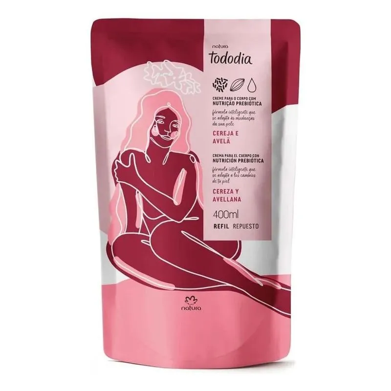 Refil Creme Hidratante Natura Fragrância Cereja E Avelã 400m
