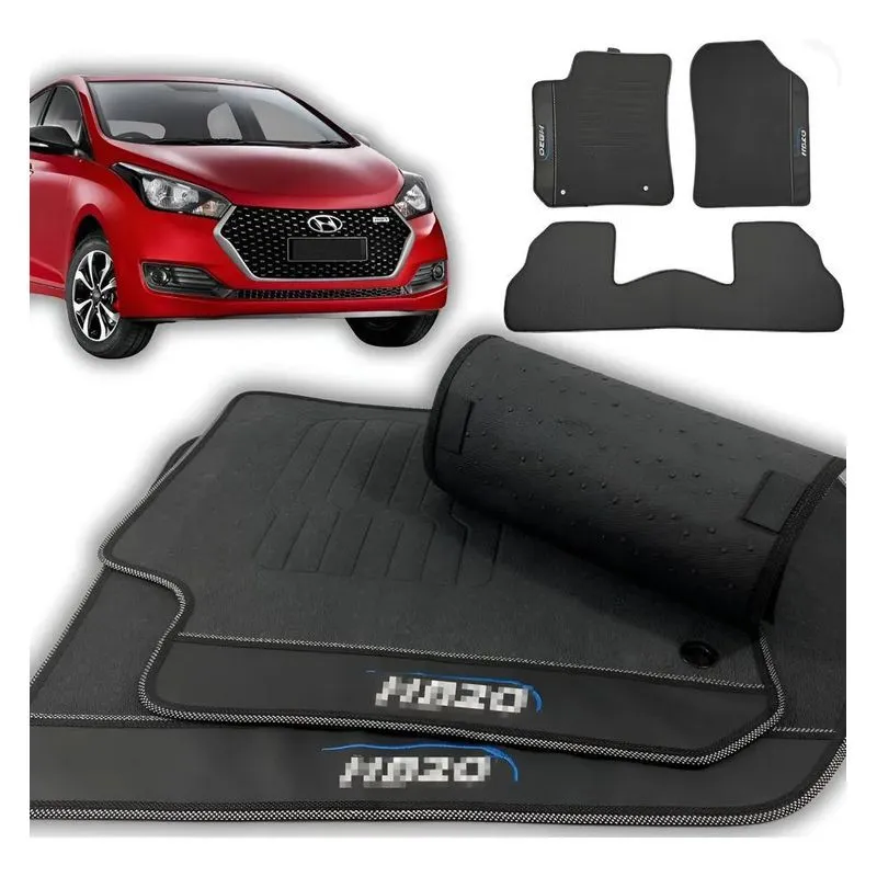 Tapete De Carro Personalizado Para Hb20 Hb20s 2012 A Preto