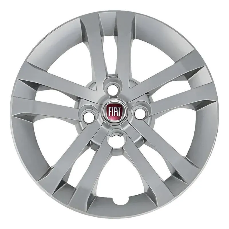 Jogo Calota Fiat Argo Aro 14 Com Emblema R Vermelh