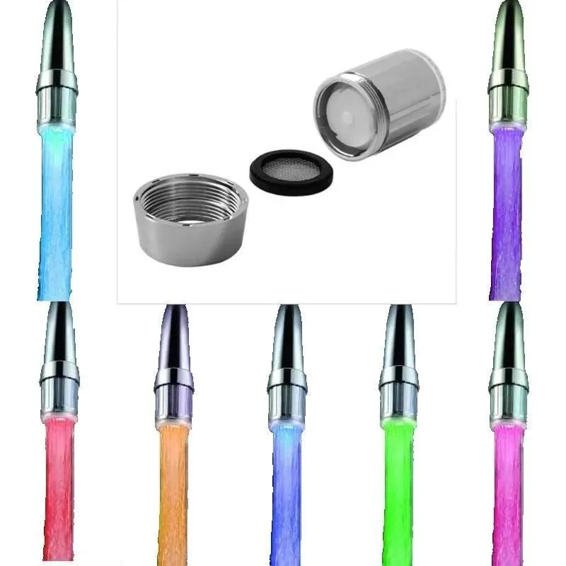 5x Aerador Bico Luminoso Led Rgb 7 Cores Para Torneira Água