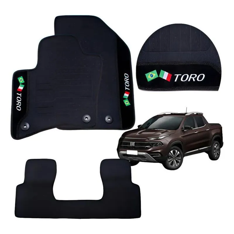 Jogo Completo De Tapetes Para Fiat Toro Anos 2016 A 2024 Pre