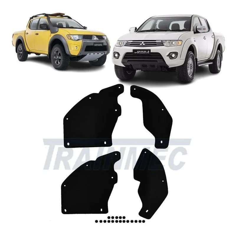 Par Guarda Pó Caixa Roda Mitsubishi Triton Borracha Lonada
