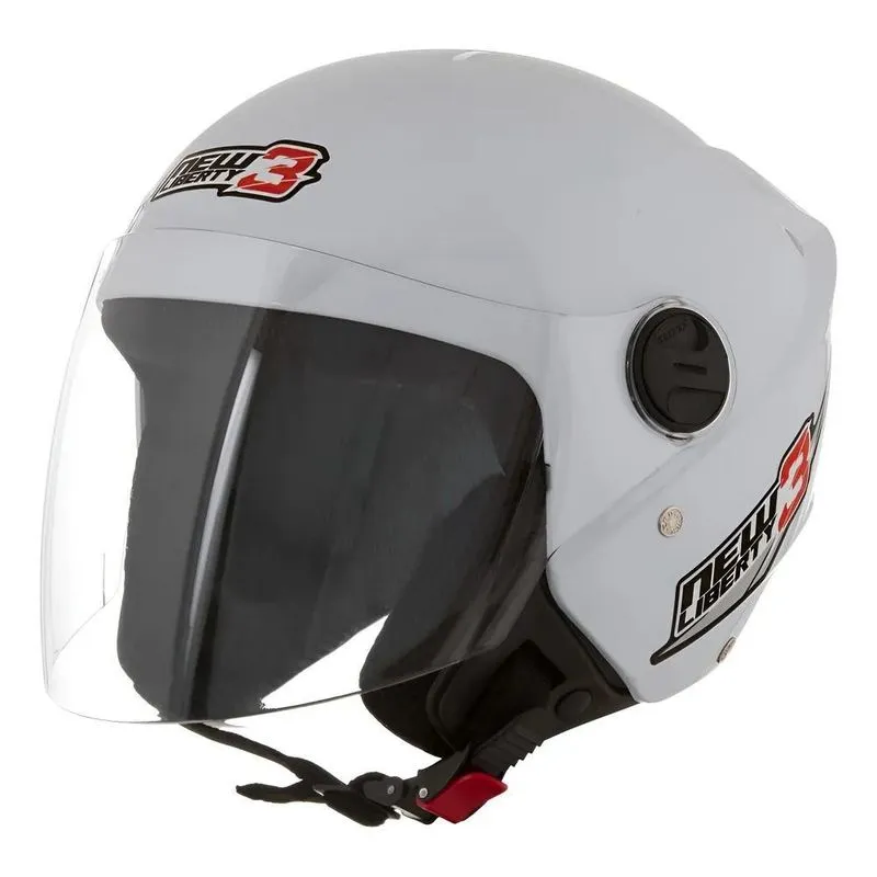 Capacete Moto Aberto New Liberty Three Viseira Branco 60