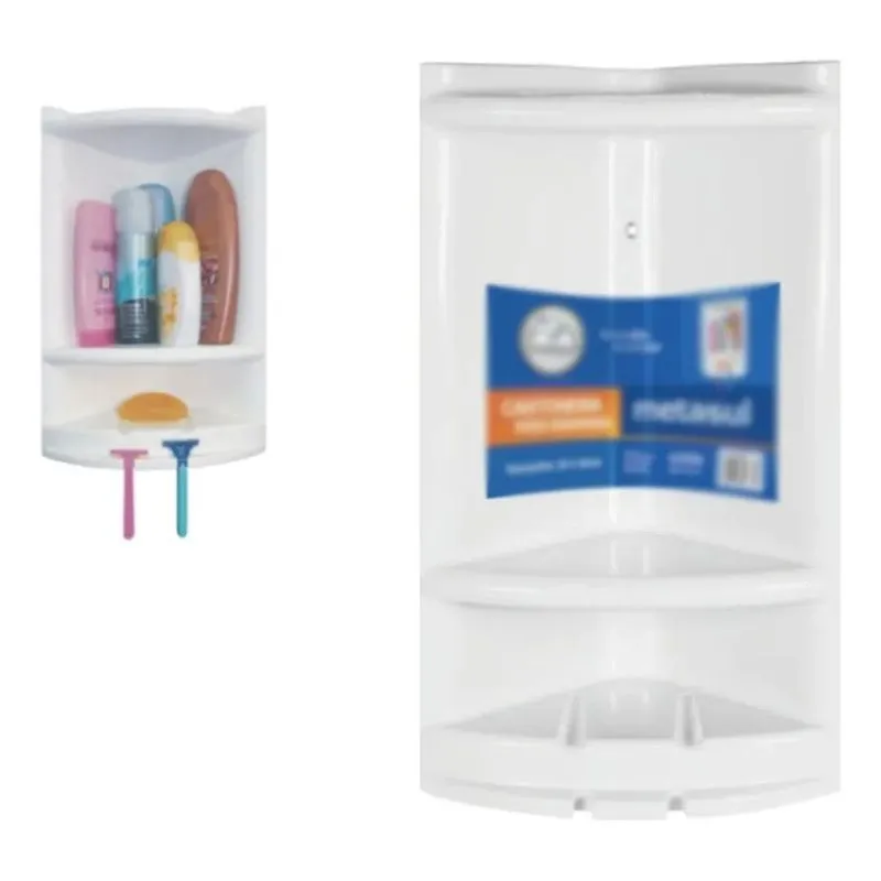 10x Cantoneira Organizadora Para Banheiro Porta Shampoo Gra