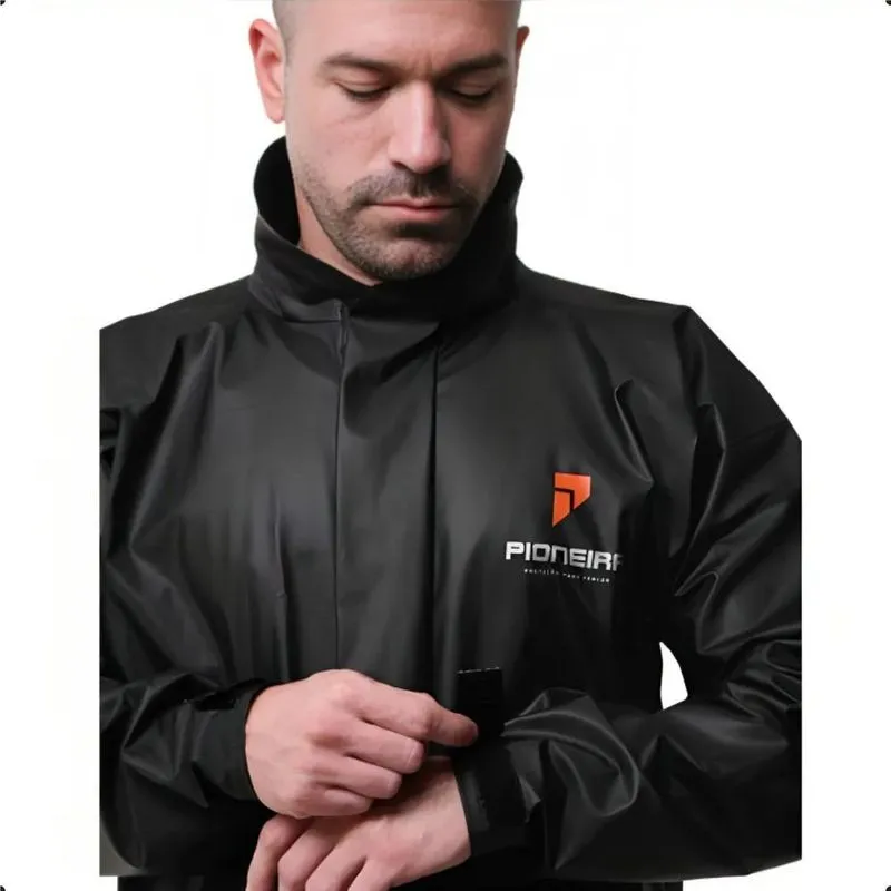 Capa De Chuva Moto Pioneira Impermeável Preto Com Rosa P Femini