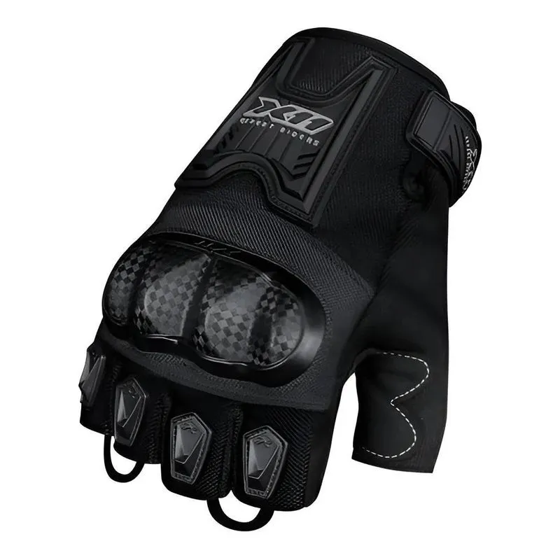Luva X11 Blackout 2 Meio Dedo Motociclista Custom Ciclista C