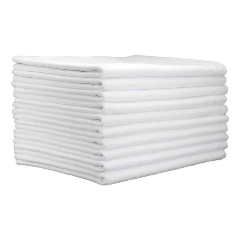 Kit 10 Panos De Prato Branco Liso 100% Algodão Pé De Galinha
