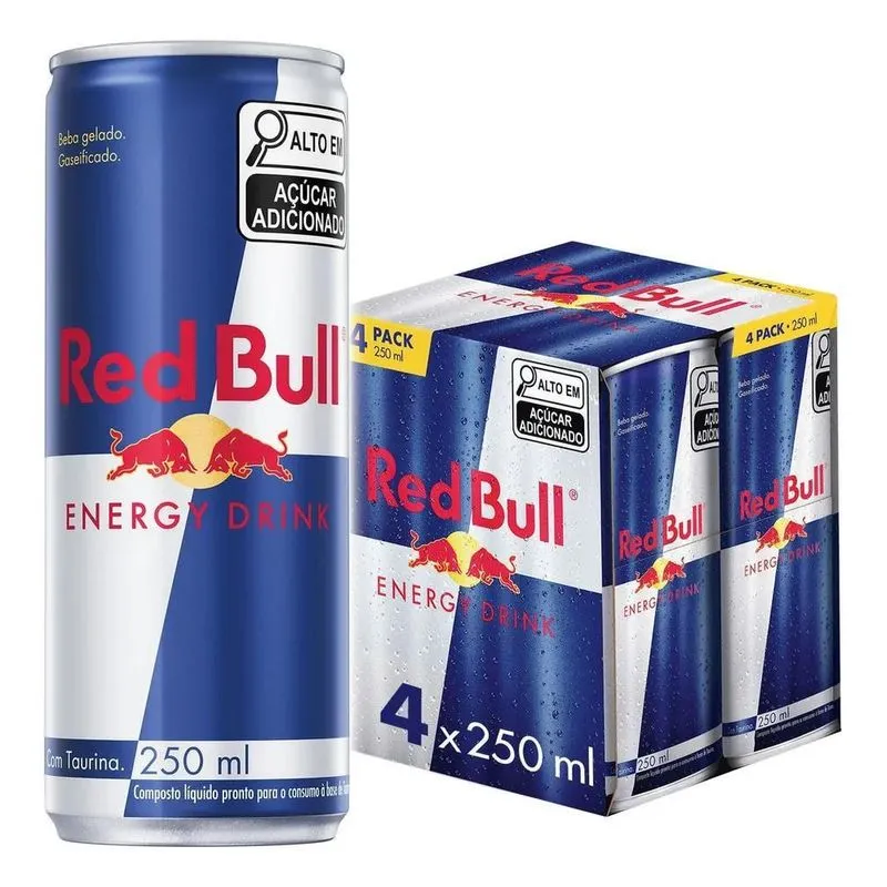 Pack De 4 Latas Red Bull Energético, Energy Drink, 250ml Cad