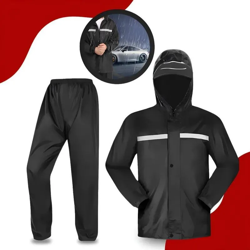 Capa De Chuva Moto Impermeável Conjunto Completo Pvc Unissex