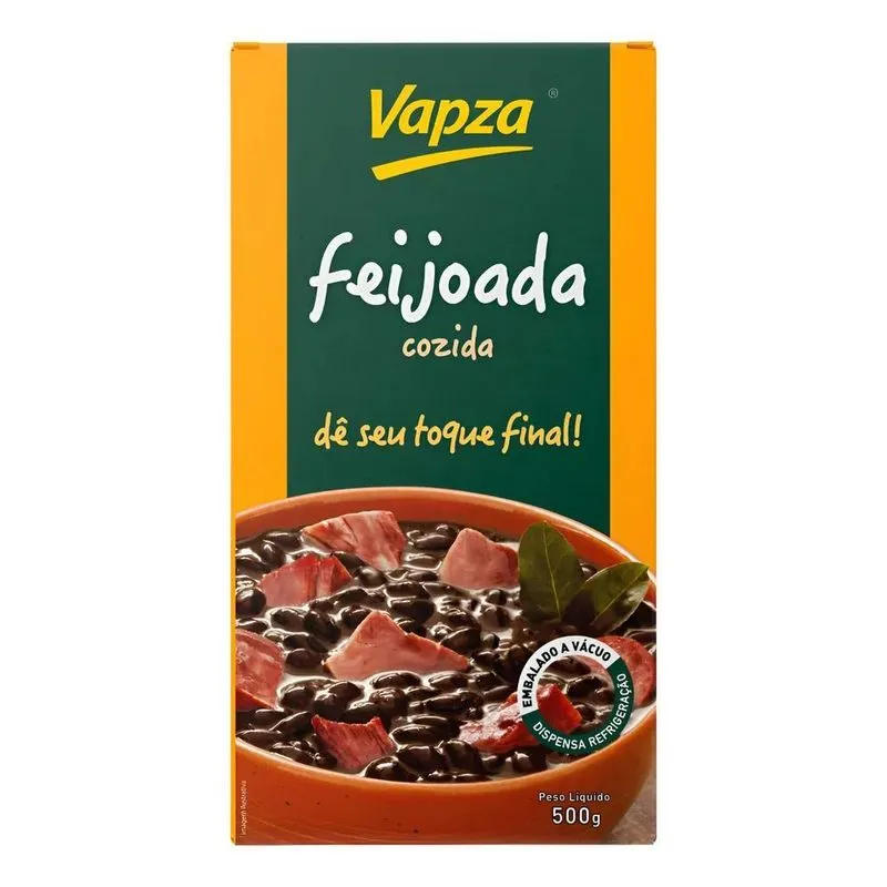 5x Feijoada Cozida Vapza Caixa 500g