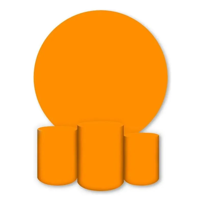 Painel Redondo E Capas De Cilindro Sublimad Laranja