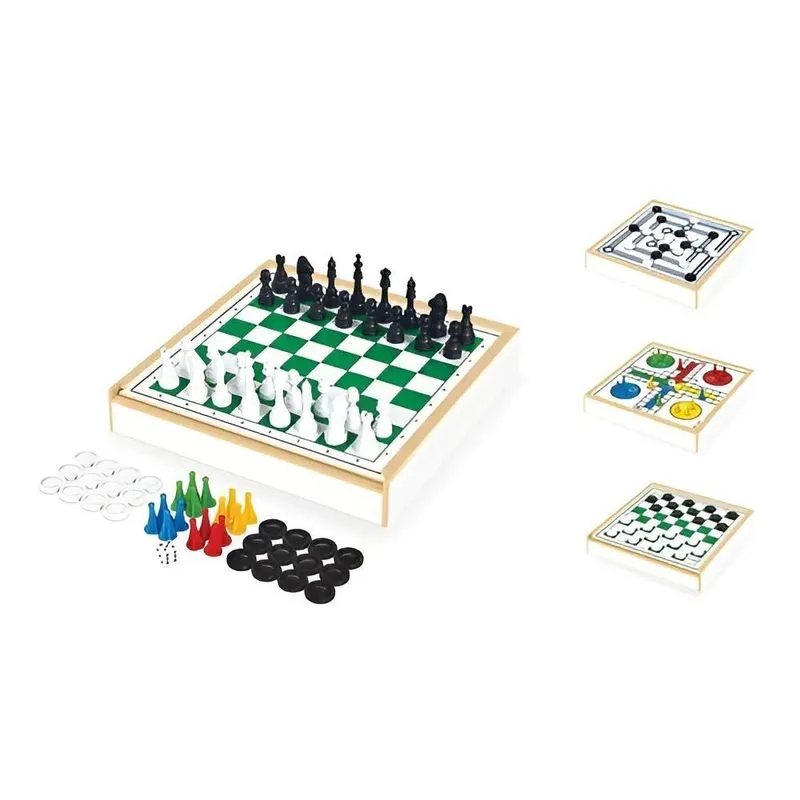 Kit De Jogos Clássicos 4 Em 1 Junges Com Estojo - Damas, Lud