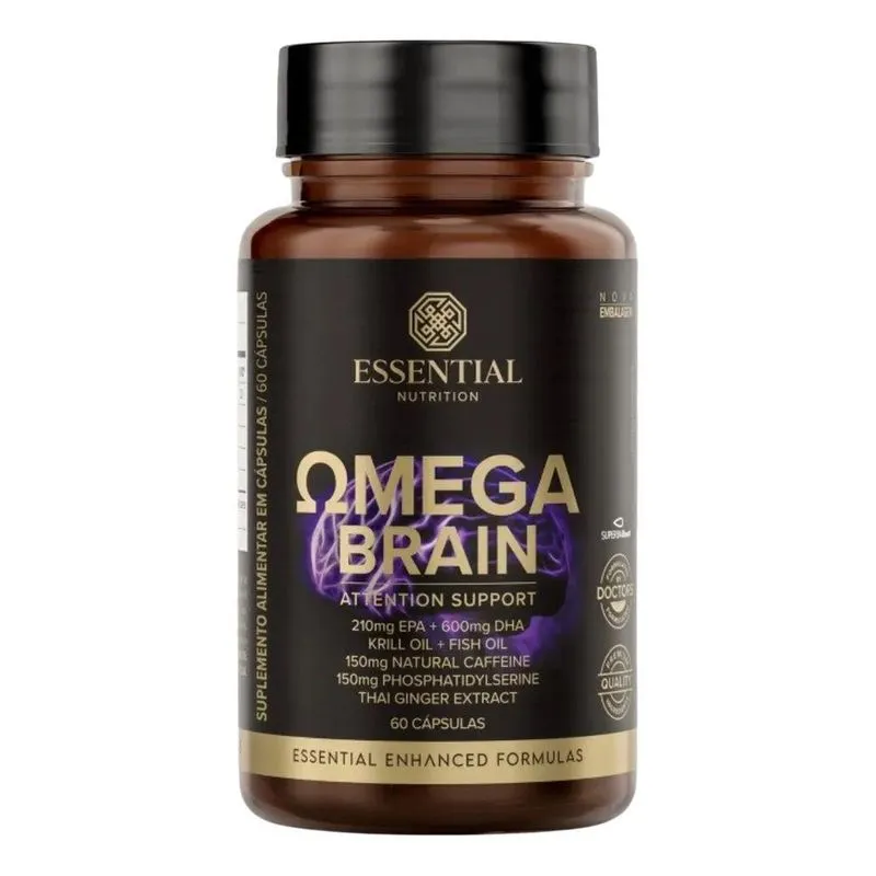 Ômega Brain 60 Cápsulas Essential Nutrition Sabor Natural