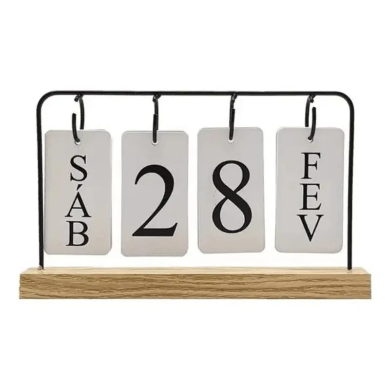 Calendário De Mesa Decorativo Arg Preto