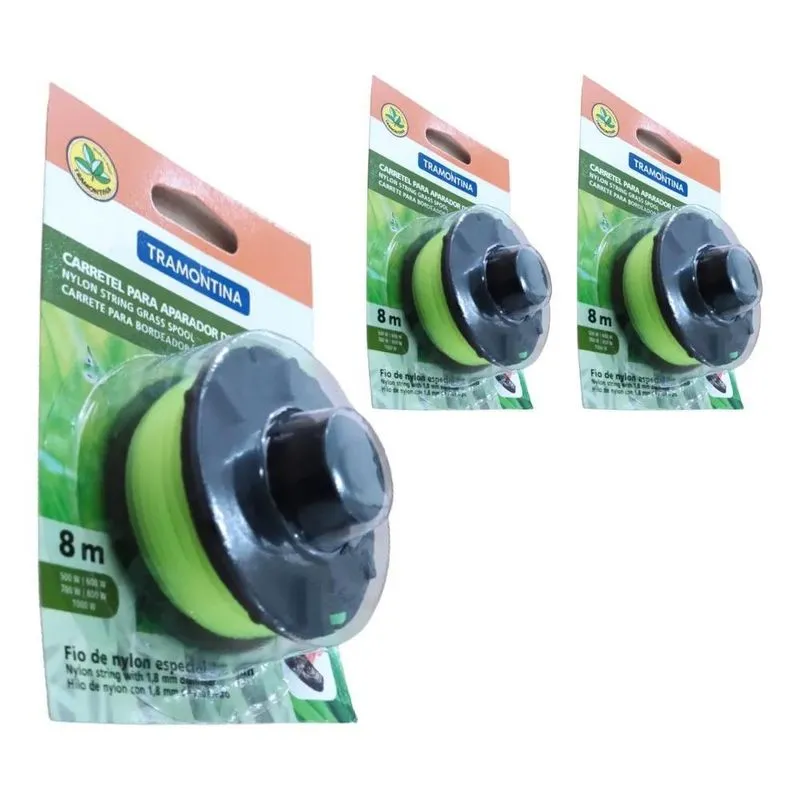 2x 3 Carretel Para Roçadeira 1 Fio De Nylon 1,8mm - Tramonti