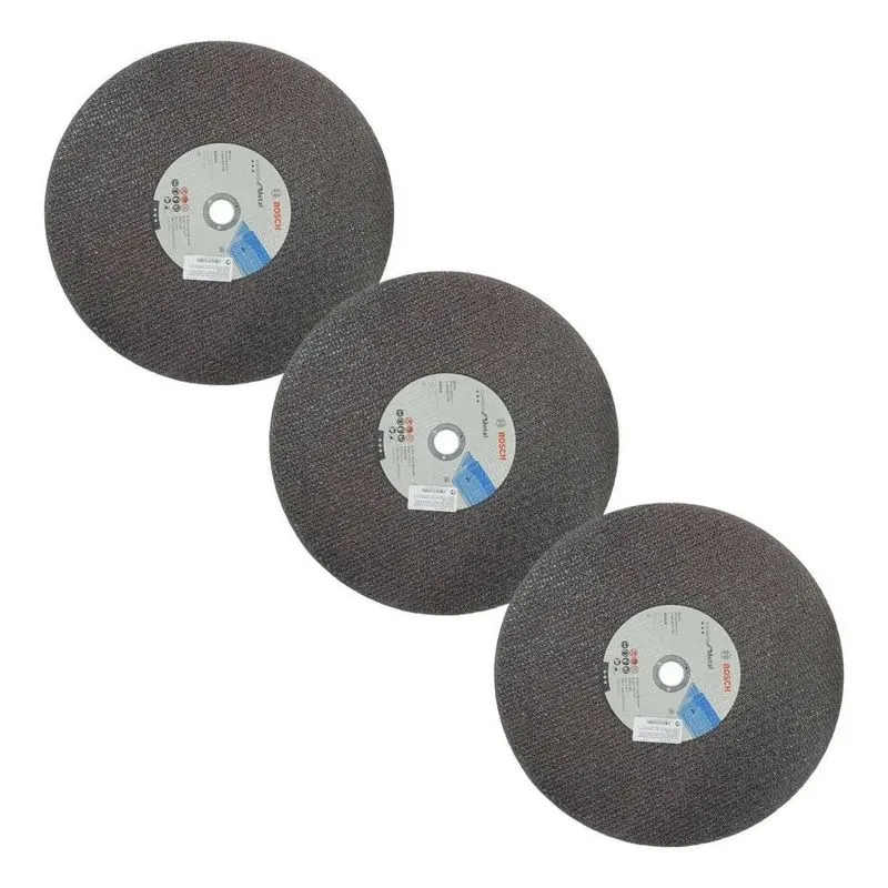 10x Kit 3 Disco Corte 14 Pol Ferro Para Policorte Bosch 2 T